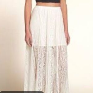 EUC 🤍 Hollister Sheer White Floral Lace Maxi Skirt | Fairycore Boho